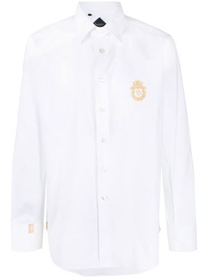 Billionaire Silver Cut logo-print shirt - White