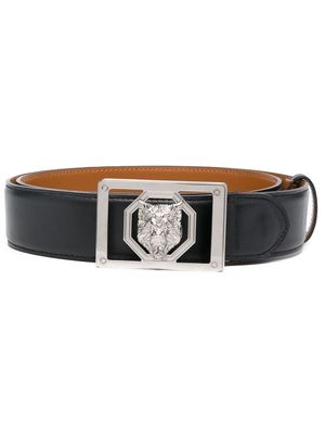 Billionaire square-buckle leather belt - Black