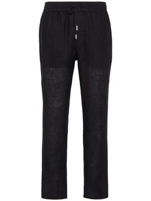 Billionaire straight-leg linen trousers - Black