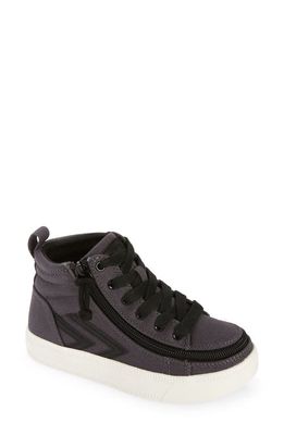 BILLY Footwear Kids' Zip High Top Sneaker in Charcoal /Black