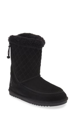 BILLY Footwear Quilted Genuine Shearling Boot in Black