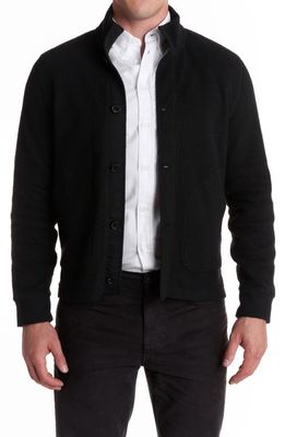 Billy Reid Button-Up Fleece Jacket in Black