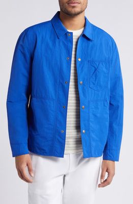 Billy Reid Carrabelle Windbreaker Shirt Jacket in Cobalt 