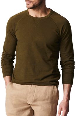 Billy Reid Donegal Long Sleeve Cotton Blend T-Shirt in Olive