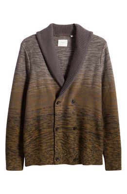 Billy Reid Gradient Double Breasted Cardigan in Olive/Charcoal