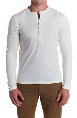 Billy Reid Louis Suded Cotton Henley in Natural