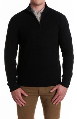 Billy Reid Merino Wool Half Zip Sweater in Black