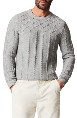 Billy Reid Mix Stitch Cotton Blend Crewneck Sweater in Light Grey