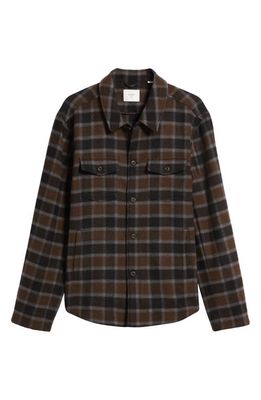 Billy Reid Mo Plaid Wool Blend Shirt Jacket in Olive/Multi