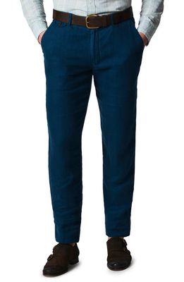 Billy Reid Moore Garment Dyed Linen Trousers in Coastal Blue