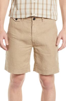 Billy Reid Moore Linen Shorts in Khaki
