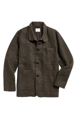 Billy Reid Natchez Linen Chore Jacket in Steel Grey