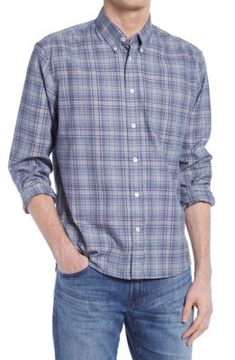 Billy Reid Plaid Button-Down Shirt in Grey/Blue