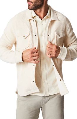 Billy Reid Summer Fleece Knit Shirt Jacket in Tinted White