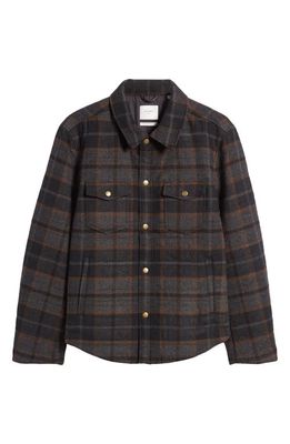 Billy Reid Theo Wool Blend Shirt Jacket in Black/Charcoal