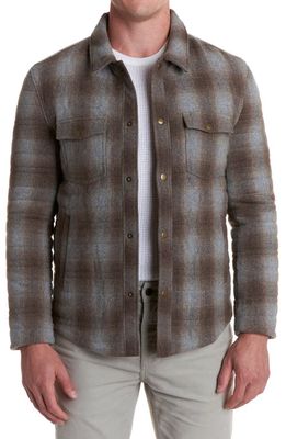 Billy Reid Theo Wool Blend Shirt Jacket in Brown/Grey