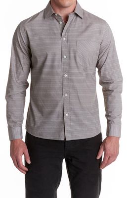 Billy Reid Tuscumbia Broken Stripe Button-Up Shirt in Grey/Black