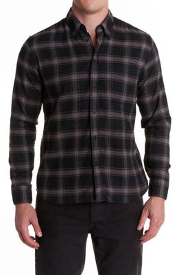 Billy Reid Tuscumbia Plaid Cotton Button-Down Shirt in Black/Brown