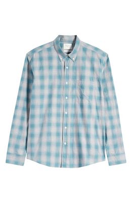 Billy Reid Tuscumbia Plaid Cotton Button-Down Shirt in Grey/Smoke Blue
