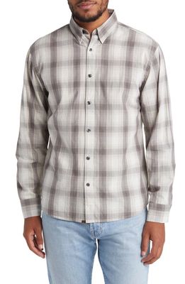 Billy Reid Tuscumbia Plaid Cotton Button-Up Shirt in Grey