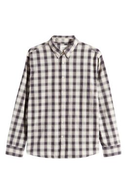 Billy Reid Tuscumbia Plaid Flannel Button-Up Shirt in Black/Natural