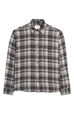 Billy Reid Tuscumbia Plaid Flannel Button-Up Shirt in Grey/Black