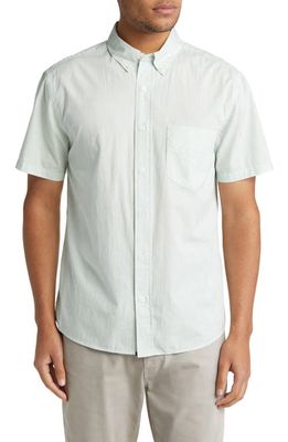 Billy Reid Tuscumbia Short Sleeve Button-Down Shirt in Pale Blue/White