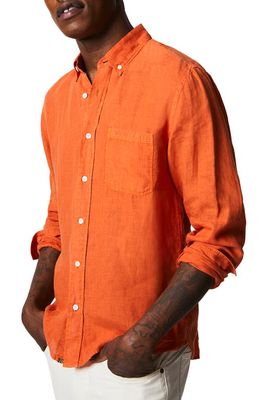 Billy Reid Tuscumbia Standard Fit Linen Button-Down Shirt in Clay