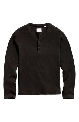 Billy Reid Waffle Henley in Black