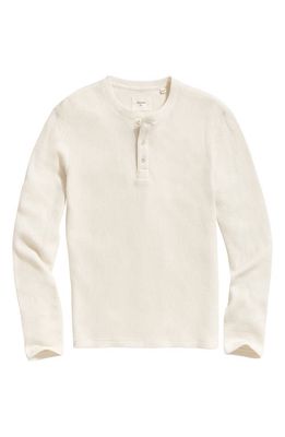 Billy Reid Waffle Henley in Tinted White