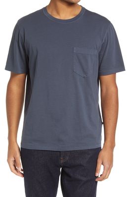 Billy Reid Washed Organic Cotton Pocket T-Shirt in Navy