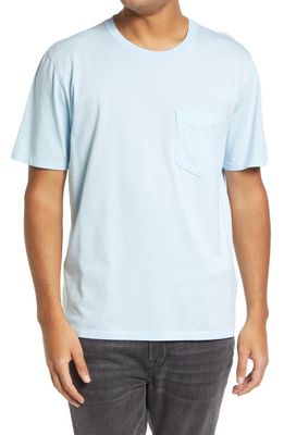 Billy Reid Washed Organic Cotton Pocket T-Shirt in Sky Blue