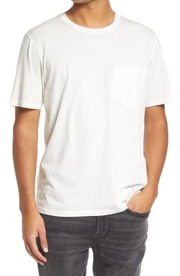 Billy Reid Washed Organic Cotton Pocket T-Shirt in White
