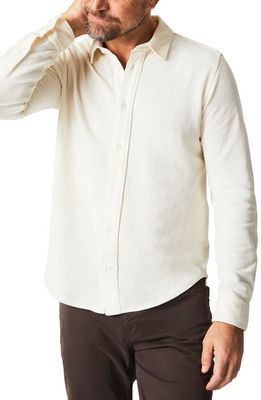 Billy Reid Yellowhammer Cotton & Linen Knit Button-Up Shirt in Tinted White