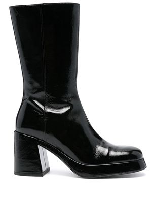 Bimba y Lola 90mm square-toe leather boots - Black