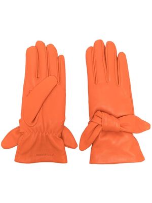 Bimba y Lola bow-detail leather gloves - Orange