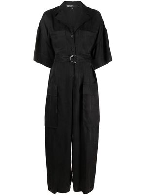 Bimba y Lola button-up belted cargo jumpsuit - Black