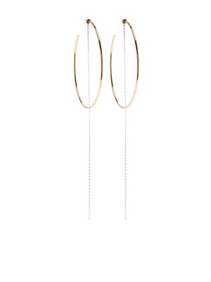 Bimba y Lola chain-detailing maxi hoop earrings - Gold