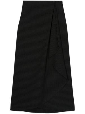 Bimba y Lola check-pattern wrap-design midi skirt - Black