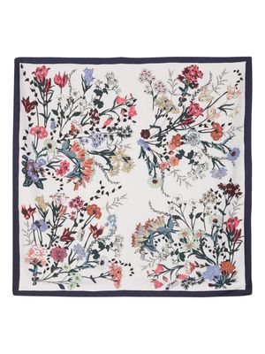 Bimba y Lola Chimo-plaque floral posy-print scarf - White