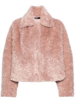Bimba y Lola cropped faux-fur jacket - Pink