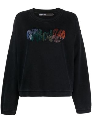 Bimba y Lola crystal-embellished logo sweatshirt - Black
