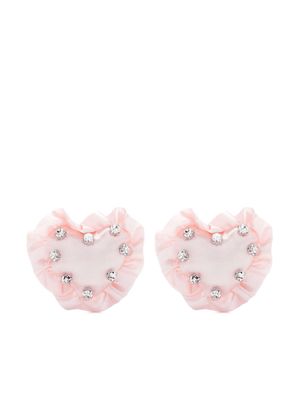 Bimba y Lola crystal-embellished satin earrings - Pink