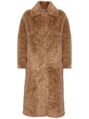 Bimba y Lola faux-fur mid-length coat - Brown