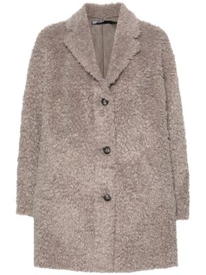 Bimba y Lola faux-shearling single-breasted coat - Grey