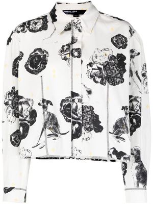 Bimba y Lola floral-print cotton shirt - White