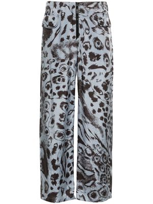 Bimba y Lola floral-print cropped trousers - Blue