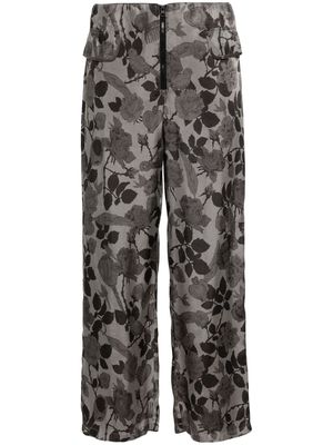 Bimba y Lola floral-print cropped trousers - Grey