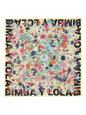 Bimba y Lola floral-print square scarf - Yellow