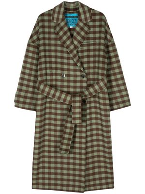 Bimba y Lola gingham-patterned double-breasted coat - Green
